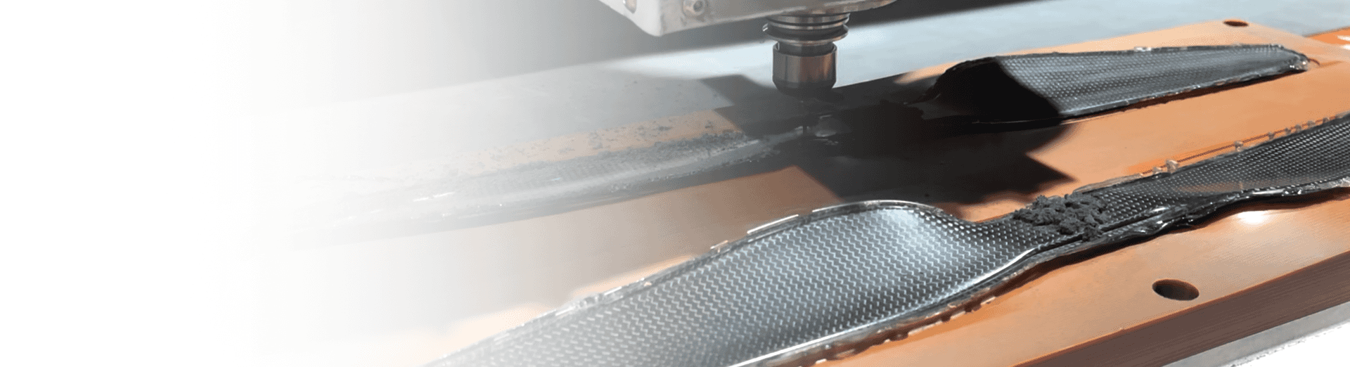 Trimming the finished propeller edge